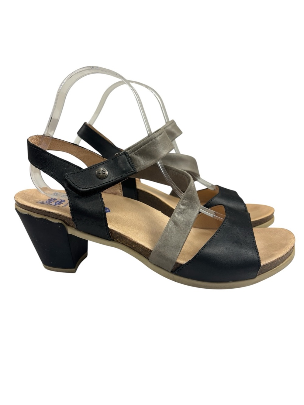 Wanda Panda Womens Leather Heel Sandals Open Toe Size 40